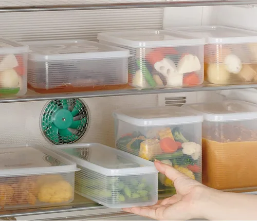Miniatura 5 de Contenedores de almacenamiento de alimentos con tapas herméticas, organizador de cocina apilable, sin BPA, contenedor de almacenamiento
