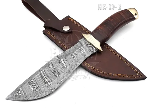 Miniatura 2 de Cuchillo grande forjado hecho a mano de 13 pulgadas, cuchillo de hoja fija, cuchillo Bowie de espiga completa, cuchillo de caza, cuchillo