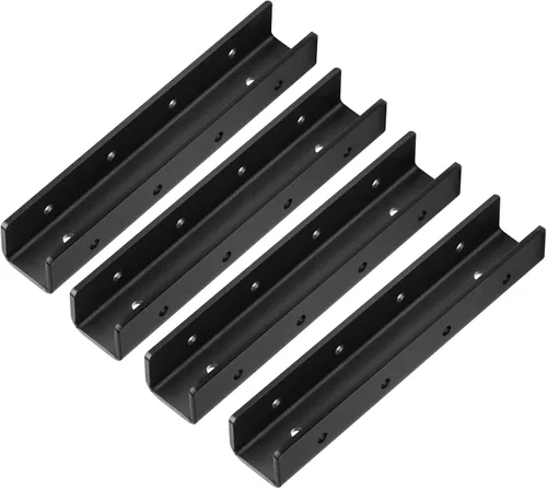 Miniatura 3 de heneng Paquete de 4 soportes en U para riel de valla cuadrada de 1 pulgada, conector de reparación de canal U, calibre 10