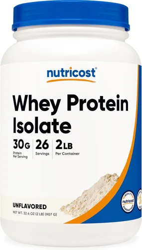 Miniatura 25 de Nutricost Polvo aislado de proteína de suero (vainilla) 2LBS
