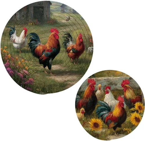 Miniatura 23 de Salvamanteles para platos calientes, ollas y sartenes, 2 soportes para ollas, resistentes al calor, de algodón, redondos, para encimera de cocina