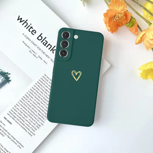 Miniatura 7 de Wirvyuer Funda para Samsung Galaxy S22, bonita funda delgada a prueba de golpes con soporte de carga inalámbrica y protección, verde