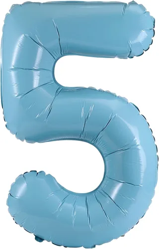 Miniatura 25 de YPSelected Globo grande de 32 pulgadas de helio con números 0-9 de papel de aluminio azul para cumpleaños, bodas y fiestas (Azul, 3)