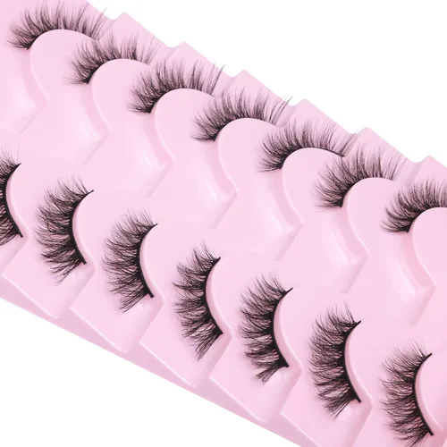 Miniatura 5 de Mavphnee - Pestañas postizas de aspecto natural, pestañas de ojo de gato, pestañas acentuadas, multicapas, pestañas postizas onduladas esponjosas