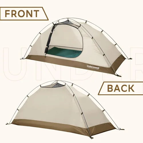 Miniatura 8 de Carpa para 1/2 personas para mochilero para 4 estaciones - Tienda de campaña impermeable para invierno para una persona, equipo de camping ligero