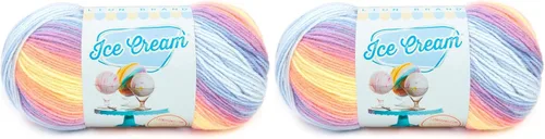 Miniatura 53 de Lion Brand Yarn, Hilo para Bebé Ice Cream para tejer, ganchillo y manualidades, Baseball Nut, 1 paquete, fibra acrílica colorida de peso DK