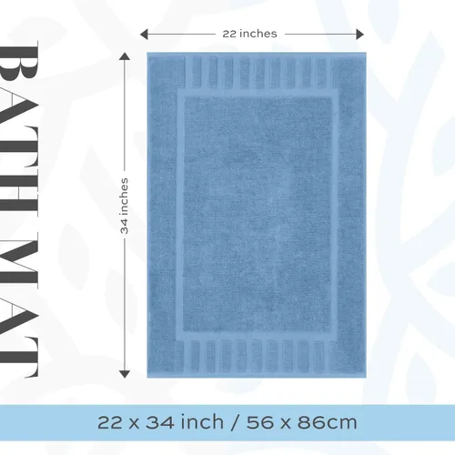 Miniatura 4 de White Classic Juego de 2 toallas de baño de lujo azul claro de 22 x 34 pulgadas y 8 toallas
