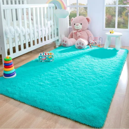 Miniatura 4 de Foxmas Alfombras de Área Suaves y Esponjosas para Dormitorio, Habitación de los Niños, Alfombra de Guardería de Felpa Peluda, Alfombras Peludas