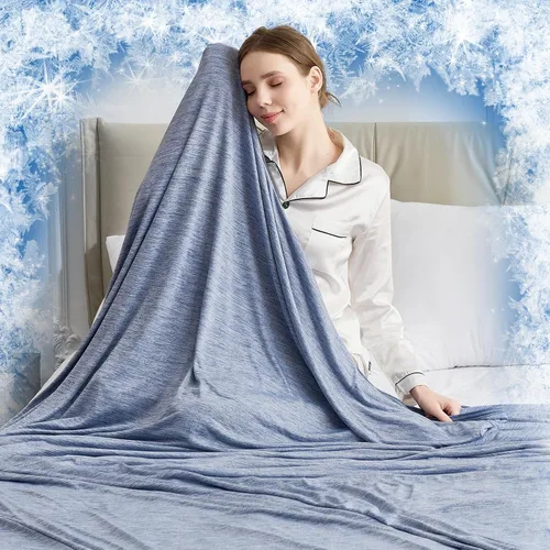 Miniatura 9 de CHOSHOME Manta refrescante para personas que duermen con calor – Manta de verano fina, suave, ligera, transpirable, doble cara mejorada para Beige