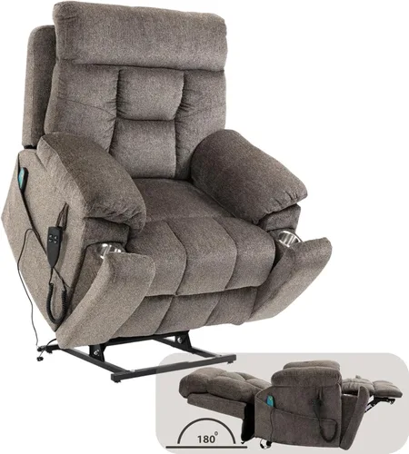 Miniatura 13 de JUUXO Silla reclinable Power Lift extra grande para personas mayores - Sillón reclinable extra ancho para hombre grande con calor y masajes