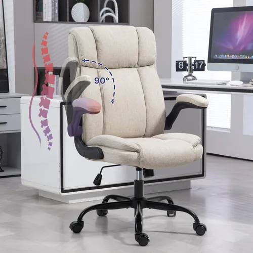 Silla de oficina con respaldo alto, ergonómica, ejecutiva, silla de escritorio para computadora, cómoda tela, acolchada, sillas de escritorio para