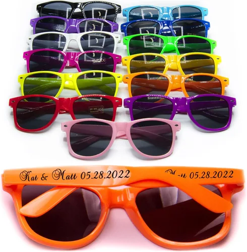 Miniatura 9 de Gafas de sol de boda personalizadas en destino a granel favores de boda para invitados nupcial fiesta gafas de sol conjunto