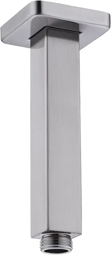 Miniatura 8 de Brazo de ducha de 4 pulgadas con brida, brazo de extensión cuadrado montado en el techo, brazo recto de 1/2 NPT para cabezal de ducha de lluvia