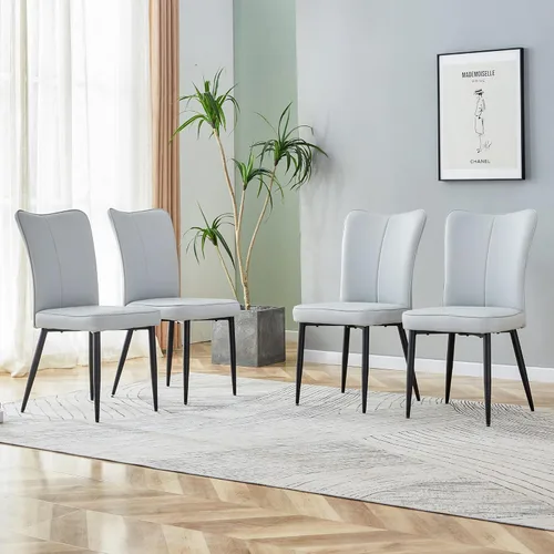 Miniatura 32 de Dining Chairs Set of 6,Kitchen Chairs with Leather Cushions,Modern Dining Chairs with Gold Metal Frame,Dinner Chairs for Kitchen & Dining Room and