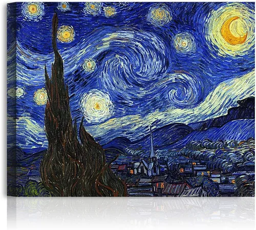 Miniatura 164 de A&T ARTWORK Noche estrellada sobre el Ródano de Vincent Van Gogh. Tamaño del marco: 36 x 30 pulgadas, tamaño de la imagen: 30 x 24 pulgadas