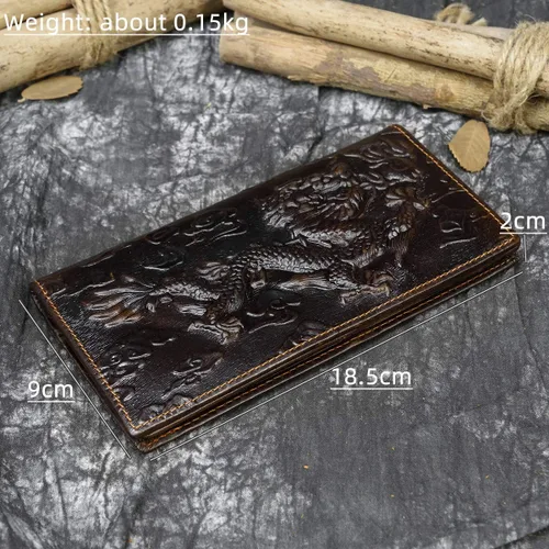 Miniatura 2 de LUUFAN Cartera larga de cuero genuino para hombre tarjetero con bolsillo para monedas