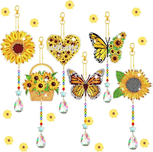 Miniatura 13 de Tradder Juego de 6 piezas de pintura de diamante para colibrí, campanillas de viento, pájaros, kits de arte para adultos, vacaciones, escuela
