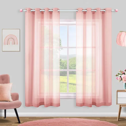Miniatura 14 de KOUFALL Cortinas traslúcidas de 120 pulgadas de 2 paneles con ojales, juego extra largo de 10 pies de largo, cortinas altas para ventana grande, 52