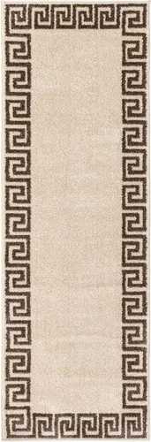 Miniatura 9 de Unique Loom Athens Collection - Alfombra clásica geométrica moderna con diseño de bordes, 2 pies x 6 pies, beige/marrón