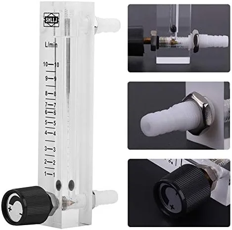 Miniatura 3 de Caudalímetro de gas, medidor de flujo 1-10LPM con válvula de control para oxígeno aire gas