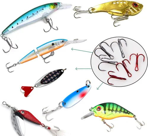 Miniatura 4 de Kit de anzuelos agudos de pesca para agua salada y agua dulce, ganchos agudos de púas de acero de alto carbono, fuertes y afilados, curvados