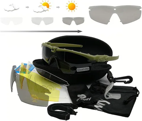 Miniatura 10 de Gafas tácticas profesionales protectoras militares polarizadas gafas de disparo Deportes Senderismo Ciclismo Paintball Gafas de seguridad Verde