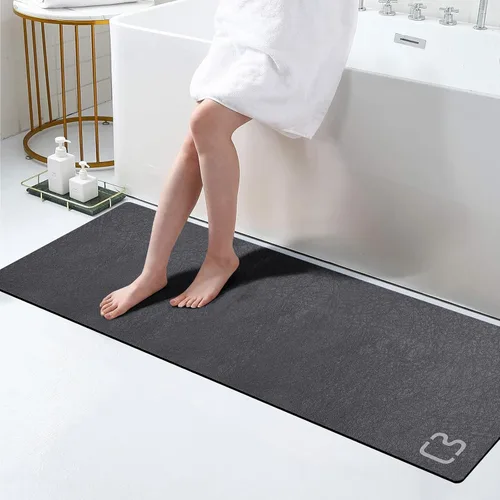Miniatura 45 de RUERYA Tierra de Diatomeas Alfombras de Baño 23.6 x 15.7 pulgadas, Secado Rápido Súper Absorbente Base de Goma Antideslizante Alfombra de Baño