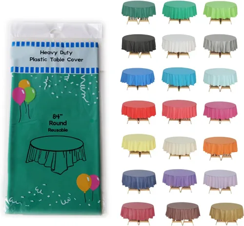 Miniatura 43 de Paquete de 12 manteles de plástico resistentes, reutilizables., Azul Royal Azul real