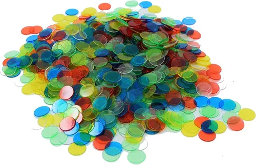 Miniatura 8 de Regal Bingo Chips de bingo de plástico, 500 piezas, juego de fichas transparentes transparentes para juegos de mesa y contadores de matemáticas