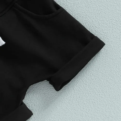 Miniatura 34 de Conjunto de ropa de verano para bebé niño y niño, diseño a cuadros, manga corta, sudadera con capucha y pantalones cortos casuales