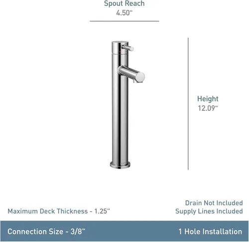 Miniatura 3 de Moen 6192BG Align - Grifo de baño moderno con un solo orificio para lavabo, color dorado cepillado