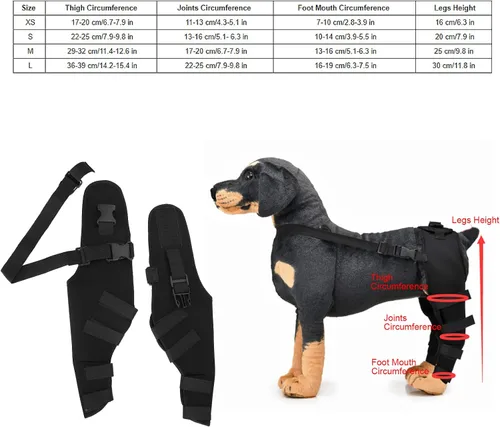 Miniatura 6 de Rodillera para perro para pierna trasera desgarrada, rodillera de perro para espalda, trasera, pierna trasera, desgarro, alivia el dolor articular