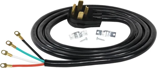 Miniatura 2 de Certified Appliance Accessories Cable de alimentación para electrodomésticos de 30 amperios, cable para secadora de 4 clavijas, 4 cables codificados