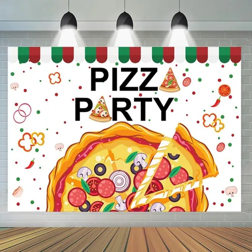 Miniatura 2 de Fondo de fotografía para fiesta de pizza, fondo de fotos con tema de cocina, para niños y niñas, cumpleaños, recién nacido, baby shower, decoración