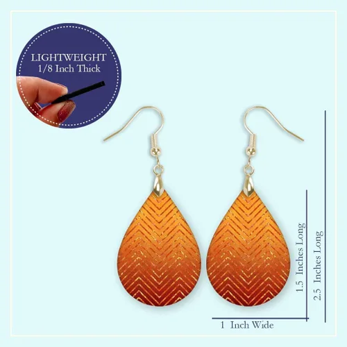 Miniatura 38 de Dangle Earrings for Women Colorful Dangling Drop Statement Jewelry Printed MDF Wood Teardrop Double Side Print Handmade by The Painted Pug