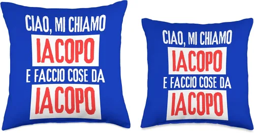 Miniatura 3 de Iacopo Idea Regalo Personalizzata con Nome Ciao Sono Faccio Cose Da Iacopo Personalizzato - Almohada personalizada, 18 x 18 pulgadas, multicolor