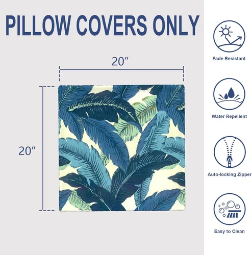 Miniatura 489 de Juego de 2 almohadas para exteriores de 16 x 16 pulgadas, repelentes al agua con interiores, para muebles de patio, hogar, jardín, geometría bohemia