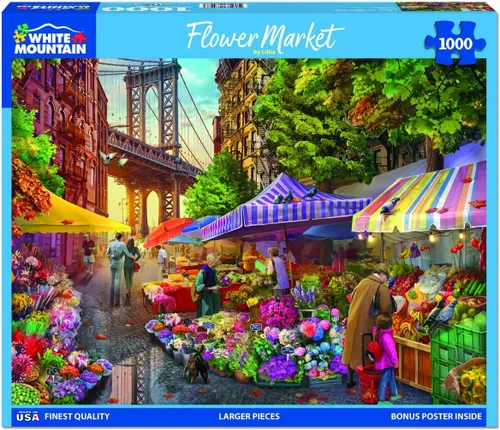 Miniatura 2 de White Mountain Puzzles Flower Market Puzzle, 1 EA