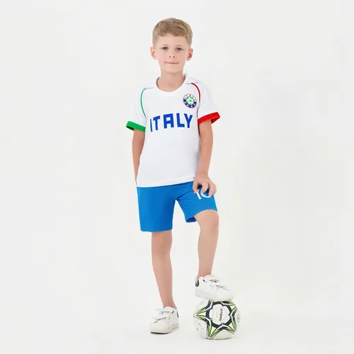 Miniatura 105 de Cnins Camisetas de entrenamiento de fútbol para niños de 2 a 14 años, trajes de práctica para niños y niñas con colores del equipo nacional