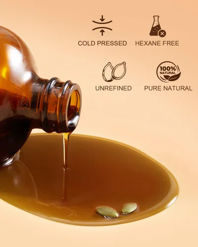 Miniatura 2 de Yoken Aceite de semillas de calabaza para el cuidado del cabello y el cuero cabelludo, botella de vidrio, sin refinar, prensado en frío y sin