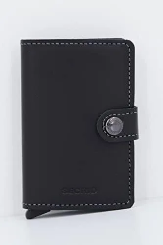 Miniatura 4 de Mini monedero Secrid de cuero negro genuino con protección RFIDcon un solo clic todas las tarjetas se deslizan gradualmente