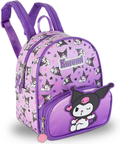 Miniatura 2 de Kuromi 10" Mini Mochila Set - Bolso de piel sintética con marcador Sanrio Bundle