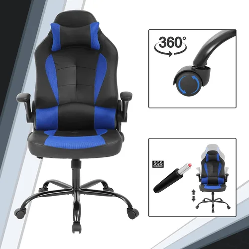 Miniatura 3 de Silla de computadora para videojuegos, silla de computadora de carreras, silla de oficina, silla de escritorio moderna y ajustable, silla ergonómica