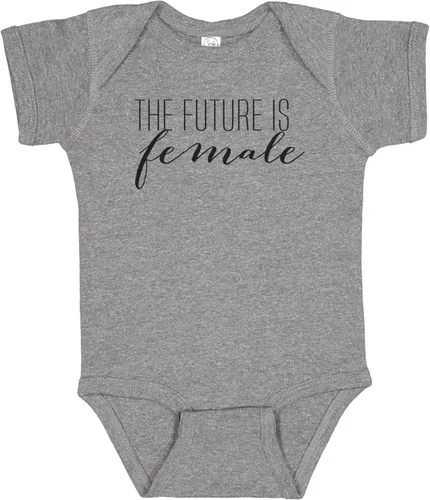 Miniatura 2 de Body de bebé con texto en inglés "The Future Is Female Baby" Linda chica feminista tía poderosa ropa de bebé, mameluco para anuncio