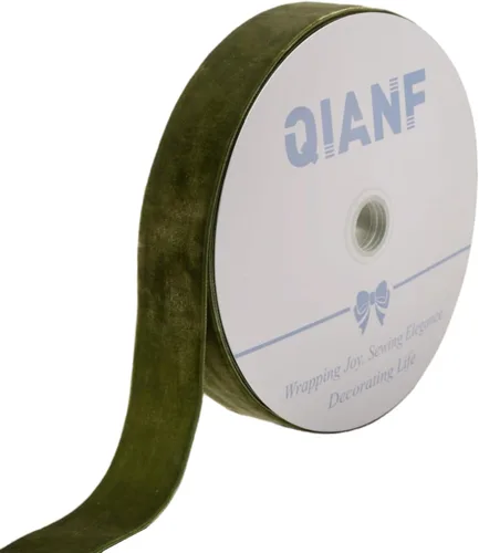 Miniatura 69 de QIANF Cinta de terciopelo, carrete de 1 1/2 pulgadas por 25 yardas (rojo)