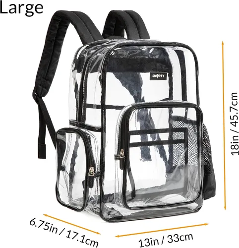 Miniatura 2 de J.CARP Mochila Transparente Resistente de Alta Capacidad, Bolsa Duradera y Transparente