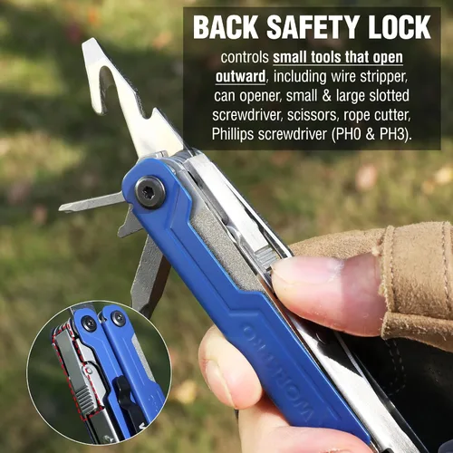 Miniatura 4 de WORKPRO Multiherramienta con cuchillo de bolsillo, regalo de cumpleaños para hombres, papá, padre, marido, alicates de acero inoxidable 18 en 1
