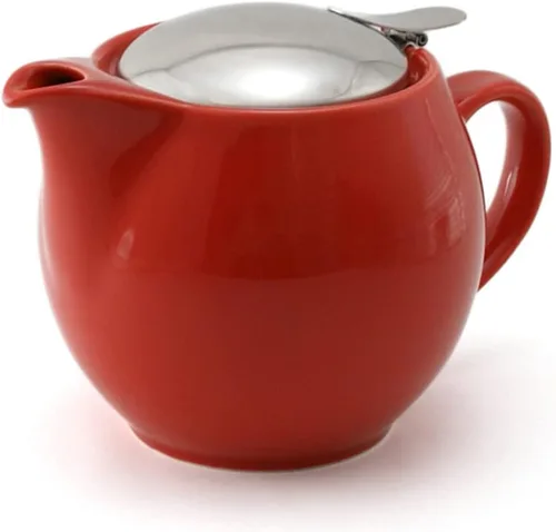ZERO JAPAN - Tetera redonda de 15 oz (450 cc) con tapa SLS e infusor de tomate