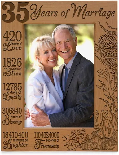 Miniatura 7 de KATE POSH Marco de fotos 35 años de matrimonio, aniversario tradicional de coral para marido y esposa, parejas (4 x 6 pulgadas, horizontal)