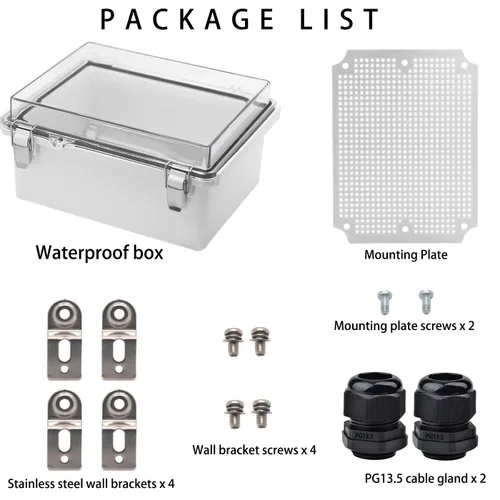 Miniatura 4 de Caja eléctrica impermeable al aire libre, caja de conexiones resistente a la intemperie, IP67 ABS, interruptor de caja de plástico, enrutador, caja